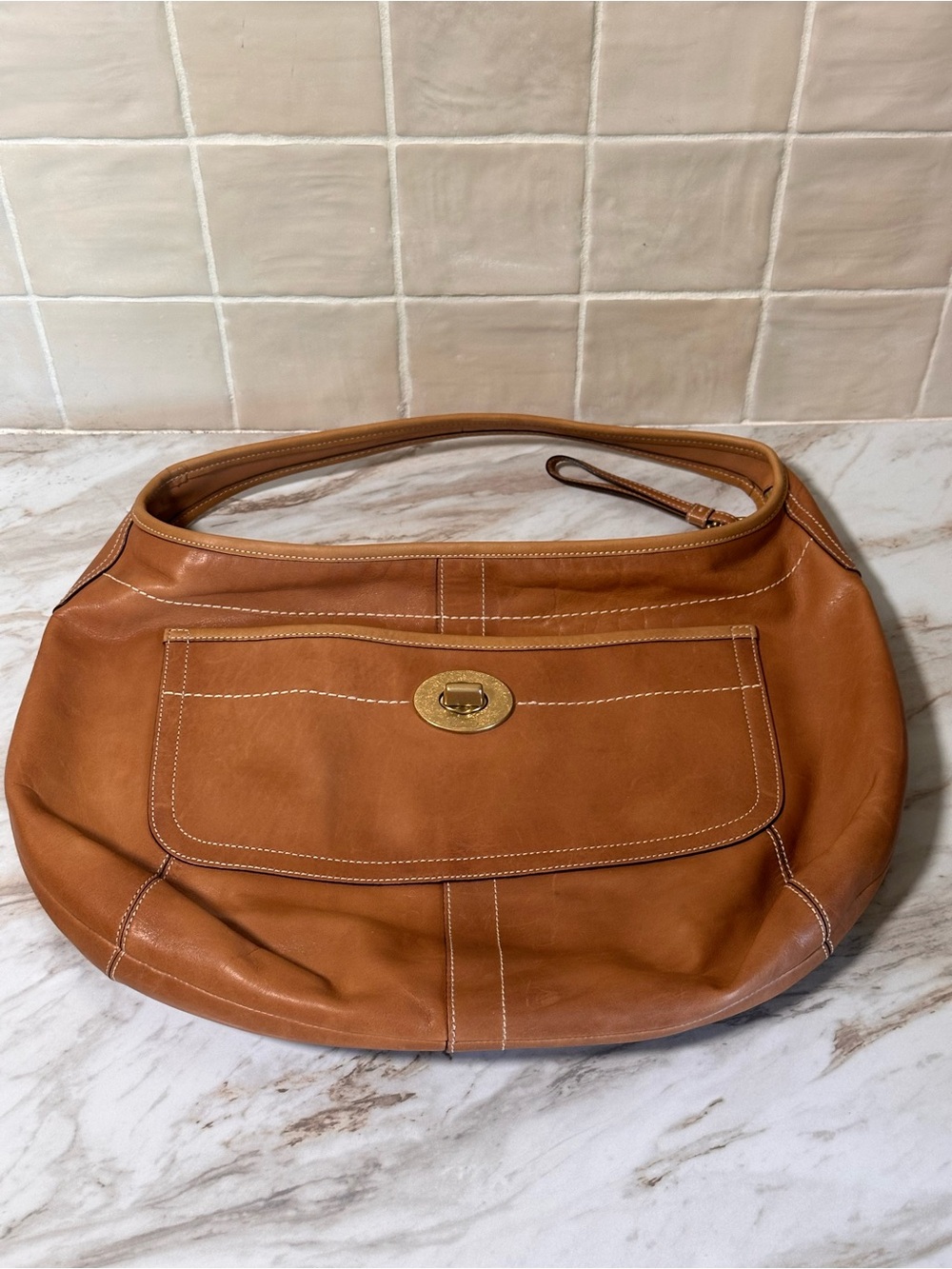 Coach Ergo 10741 XL Leather Hobo | Vintage 2007 British Tan
